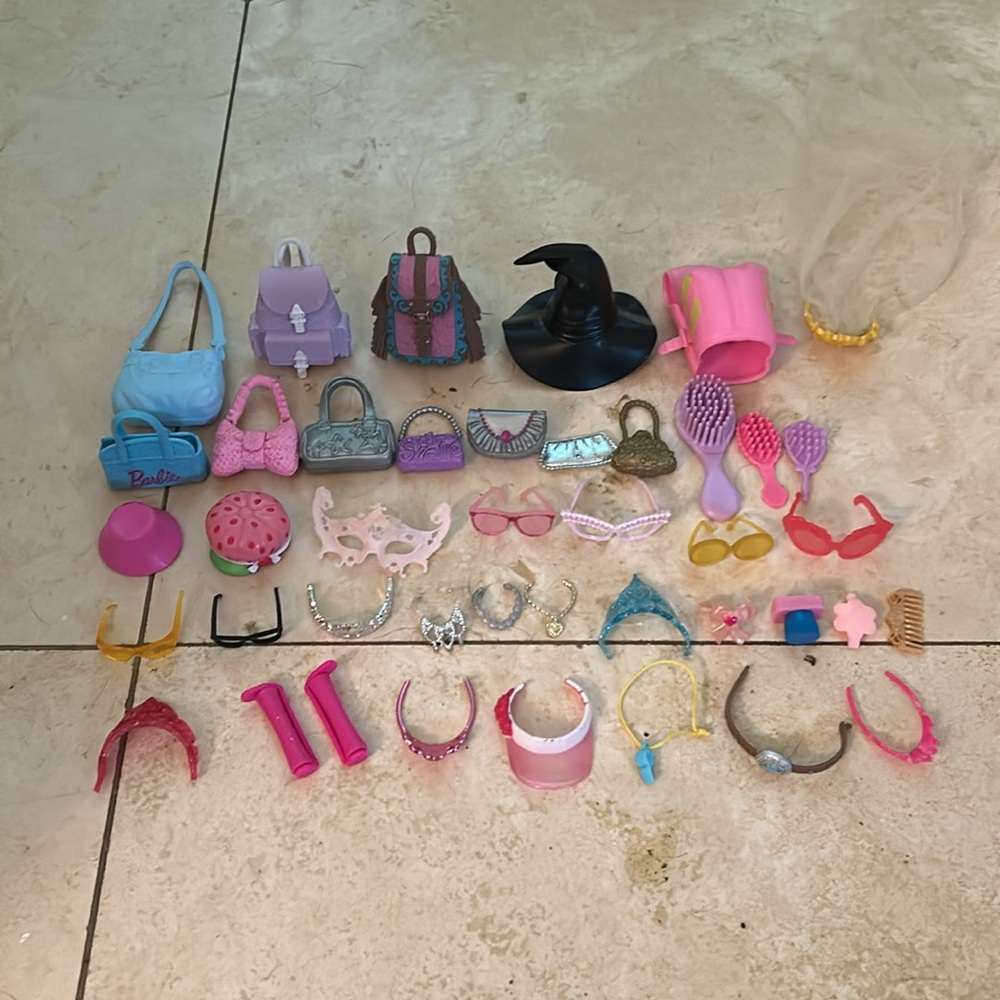 Barbie Doll Dress Set with Pink, Blue, and Purple - Picture 7 of 7